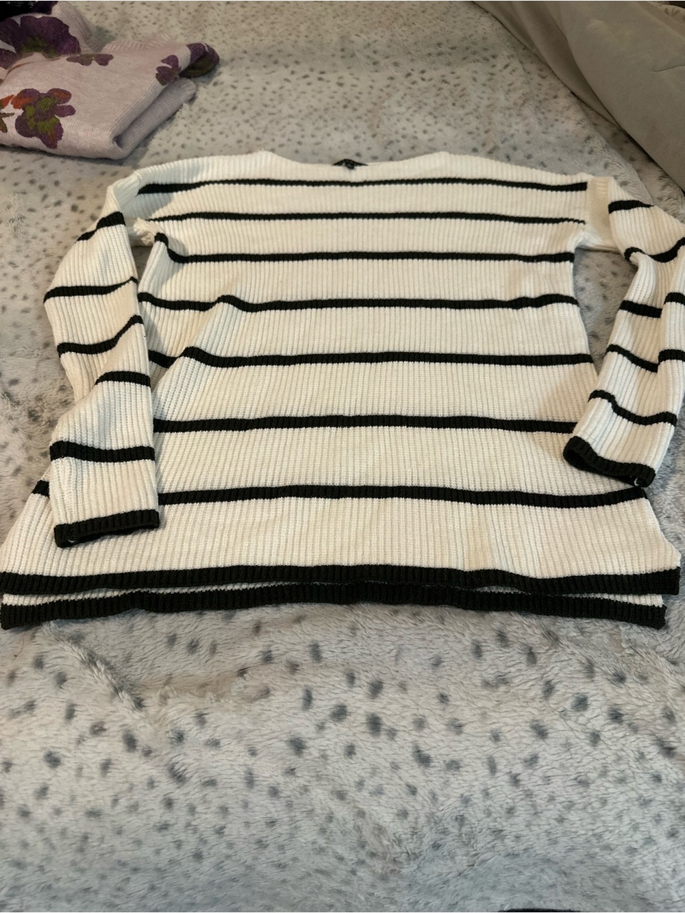 Staccato Black & White Striped Crewneck Sweater